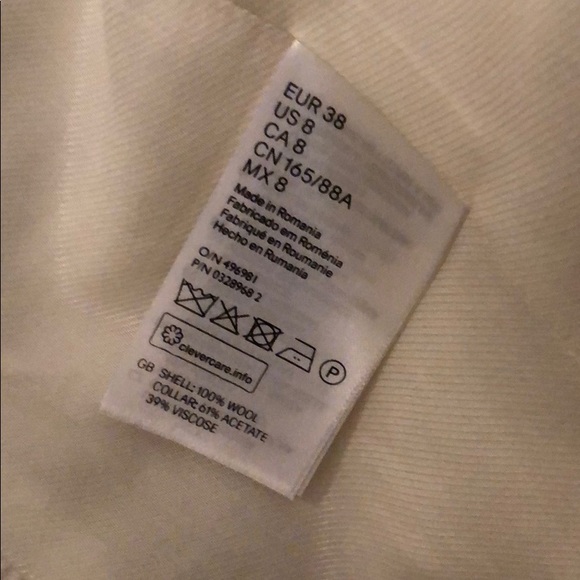 BALMAIN H&M Blazer Jacket in White Cream Size 8 - Picture 6 of 8